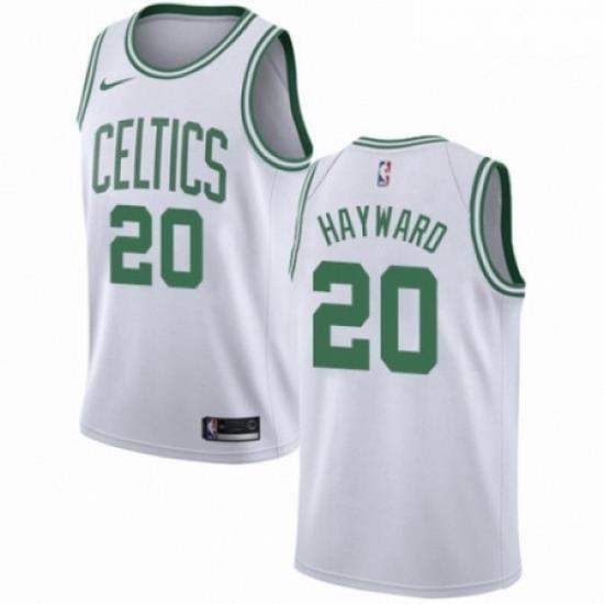 Mens Nike Boston Celtics 20 Gordon Hayward Authentic White NBA Jersey Association Edition