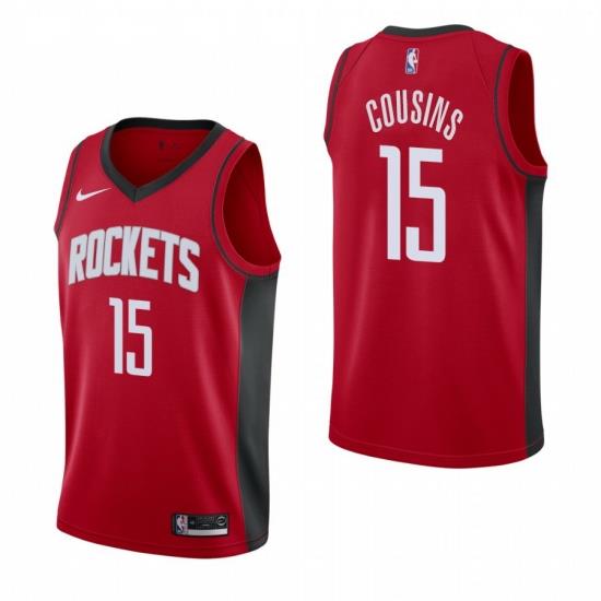 Men Nike Houston Rockets 15 DeMarcus Cousins Men 2019 20 Icon Edition Red Stitched NBA Jersey