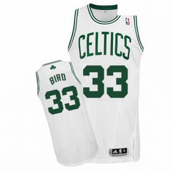 Mens Adidas Boston Celtics 33 Larry Bird Authentic White Home NBA Jersey