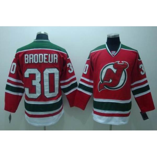 New Jersey Devils #30 Brodeur Red green 3RD Hockey Jersey