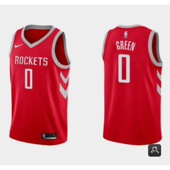 Men Houston Rockets 0 Jalen Green Icon Edition Red Stitched Basketball Jersey