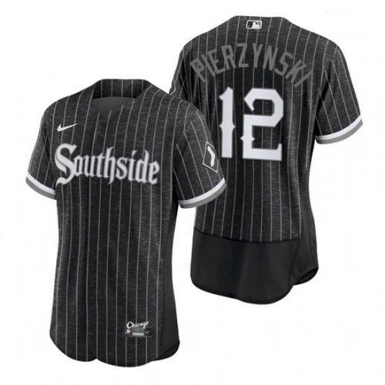 Men's Chicago White Sox Southside AJ Pierzynski Black Authentic Jersey