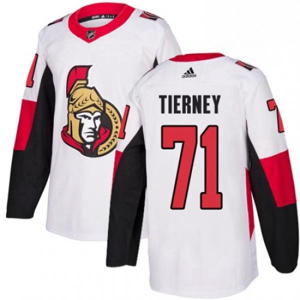 Mens Adidas Ottawa Senators 71 Chris Tierney Authentic White Away NHL Jersey