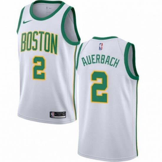 Mens Nike Boston Celtics 2 Red Auerbach Swingman White NBA Jersey City Edition