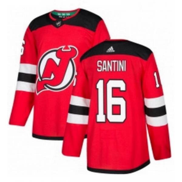 Mens Adidas New Jersey Devils 16 Steve Santini Premier Red Home NHL Jersey