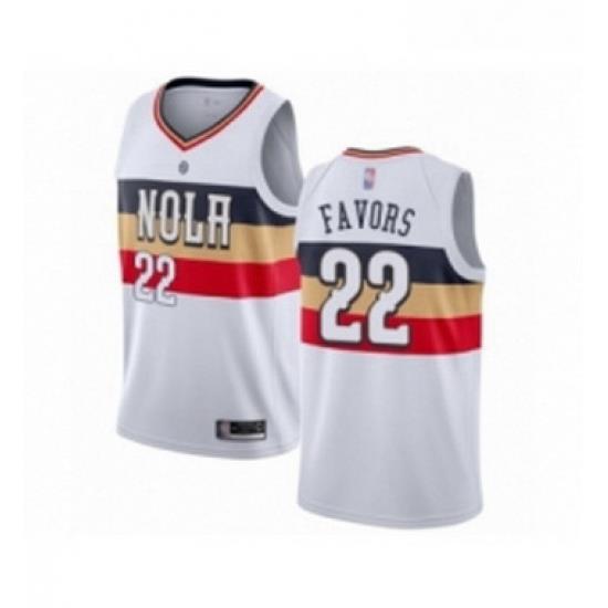 Womens New Orleans Pelicans 22 Derrick Favors White Swingman Jersey Earned Edition