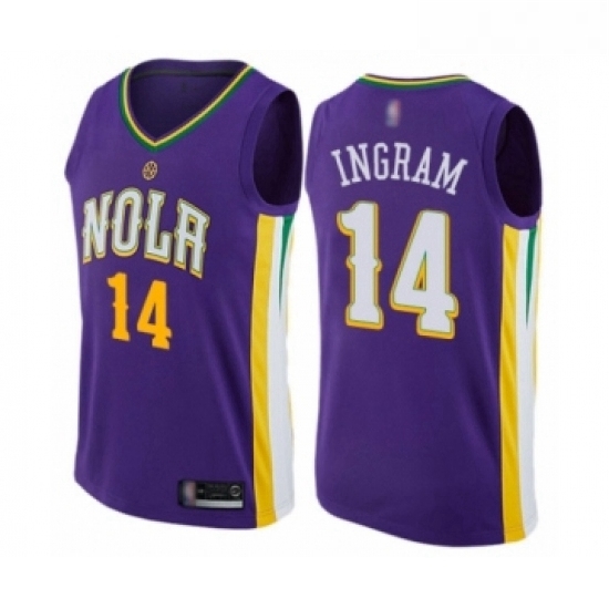 Womens New Orleans Pelicans 14 Brandon Ingram Swingman Purple Basketball Jersey City Edition