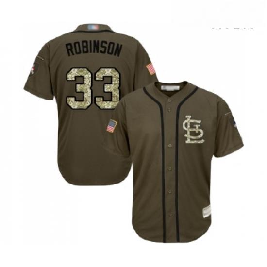 Mens St Louis Cardinals 33 Drew Robinson Authentic Green Salute to Service Baseball Jersey