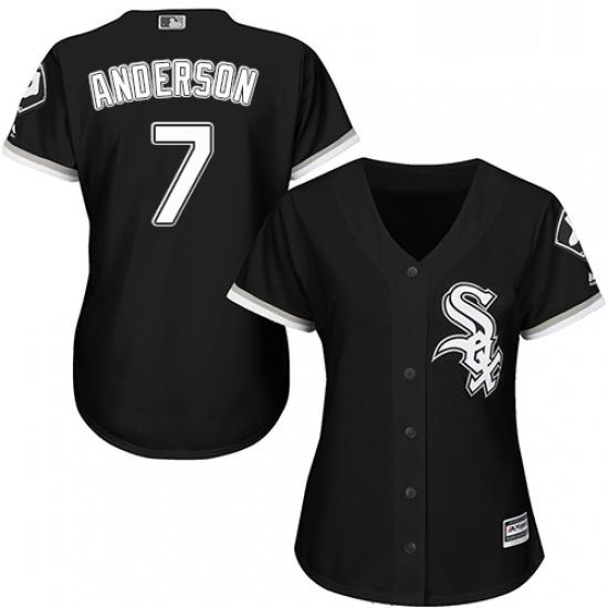 Womens Majestic Chicago White Sox 7 Tim Anderson Authentic Black Alternate Home Cool Base MLB Jersey