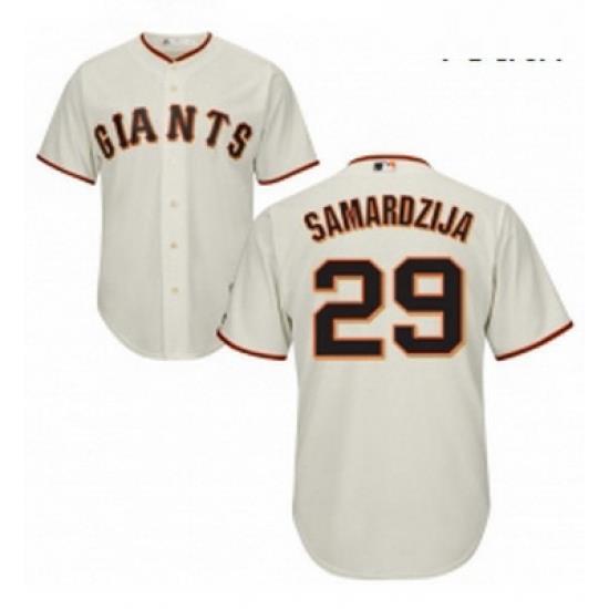 Youth Majestic San Francisco Giants 29 Jeff Samardzija Replica Cream Home Cool Base MLB Jersey