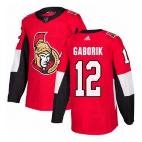 Mens Adidas Ottawa Senators 12 Marian Gaborik Authentic Red Home NHL Jersey