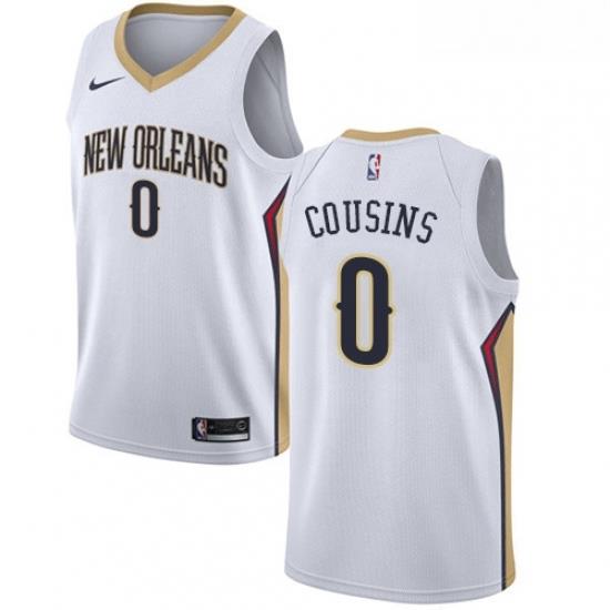 Youth Nike New Orleans Pelicans 0 DeMarcus Cousins Authentic White Home NBA Jersey Association Edition