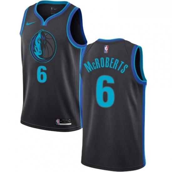 Womens Nike Dallas Mavericks 6 Josh McRoberts Swingman Charcoal NBA Jersey City Edition