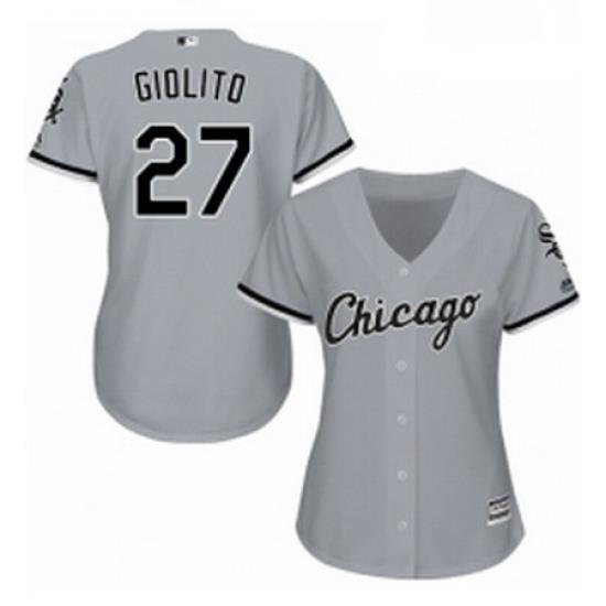 Womens Majestic Chicago White Sox 27 Lucas Giolito Replica Grey Road Cool Base MLB Jersey