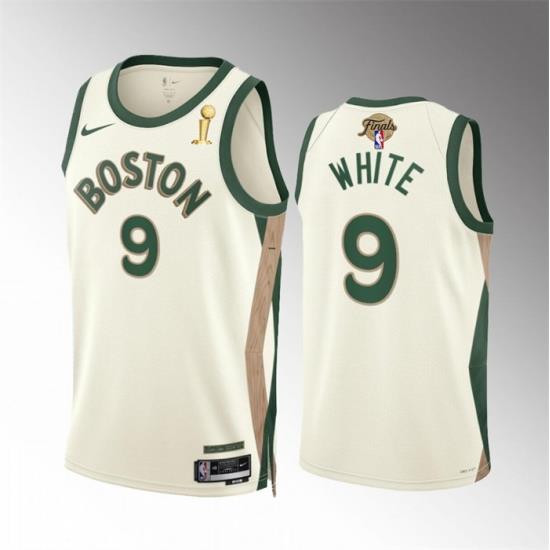 Men Boston Celtics 9 Derrick White 2024 Finals Champions City Edition Stitched Basketball Jersey