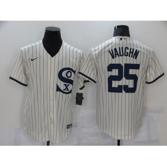 Men Nike Chicago White Sox 25 AndreW Vaughn Cream Game 2021 Field of Dreams Jersey