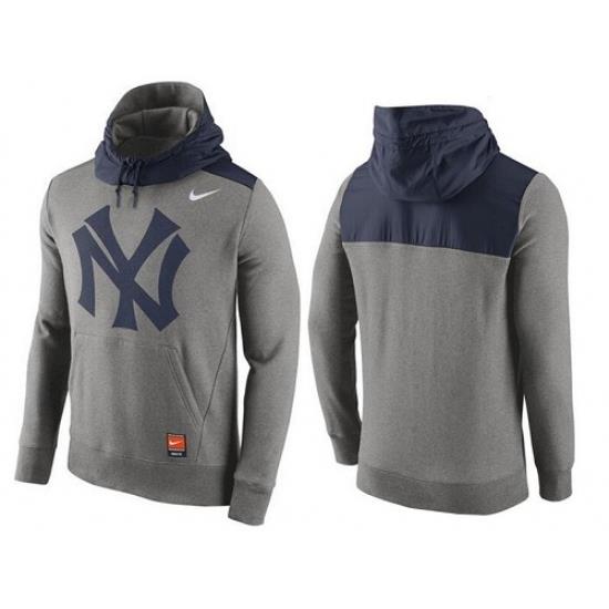 MLB Men New York Yankees Nike Gray Cooperstown Collection Hybrid Pullover Hoodie