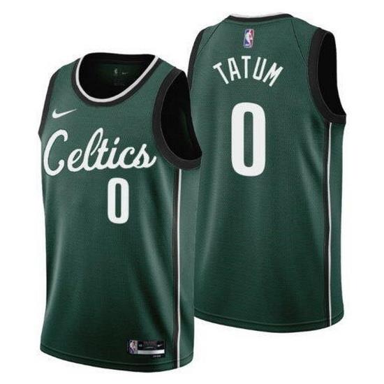 Men Boston Celtics 0 Jayson Tatum Green 2022 23 City Edition Stitched Basketball Jersey