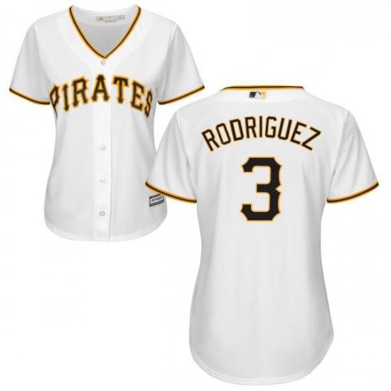 Womens Majestic Pittsburgh Pirates 3 Sean Rodriguez Replica White Home Cool Base MLB Jersey