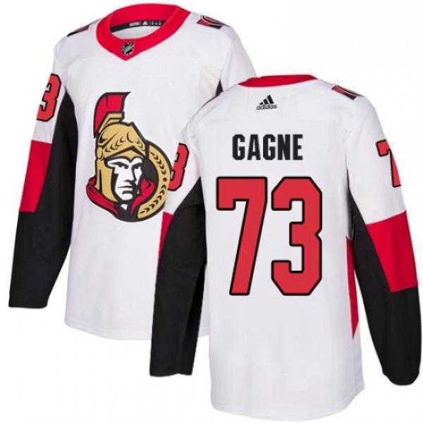 Mens Adidas Ottawa Senators 73 Gabriel Gagne Authentic White Away NHL Jersey