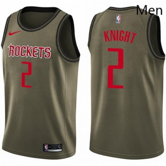 Mens Nike Houston Rockets 2 Brandon Knight Swingman Green Salute to Service NBA Jersey