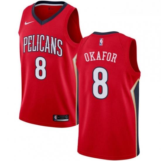 Womens Nike New Orleans Pelicans 8 Jahlil Okafor Swingman Red NBA Jersey Statement Edition