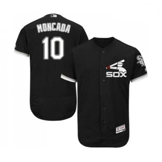 Mens Majestic Chicago White Sox 10 Yoan Moncada Black Flexbase Authentic Collection MLB Jerseys