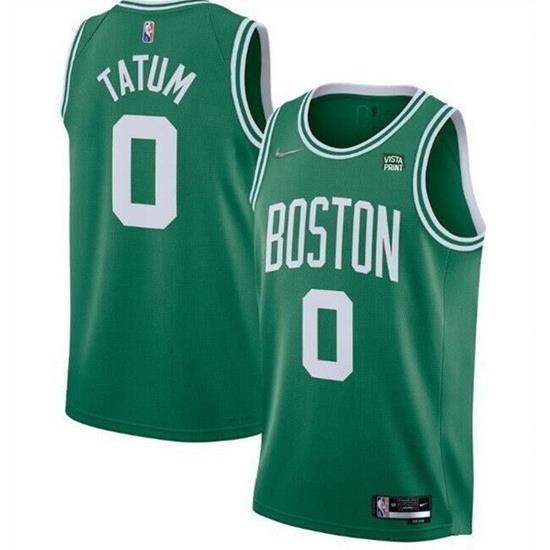 Men Boston Celtics 0 Jayson Tatum 75th Anniversary Green Stitched Basketball Jersey