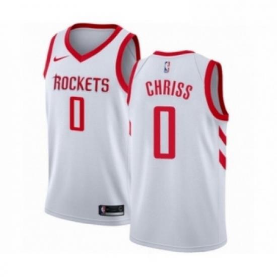 Mens Nike Houston Rockets 0 Marquese Chriss Swingman White NBA Jersey Association Edition