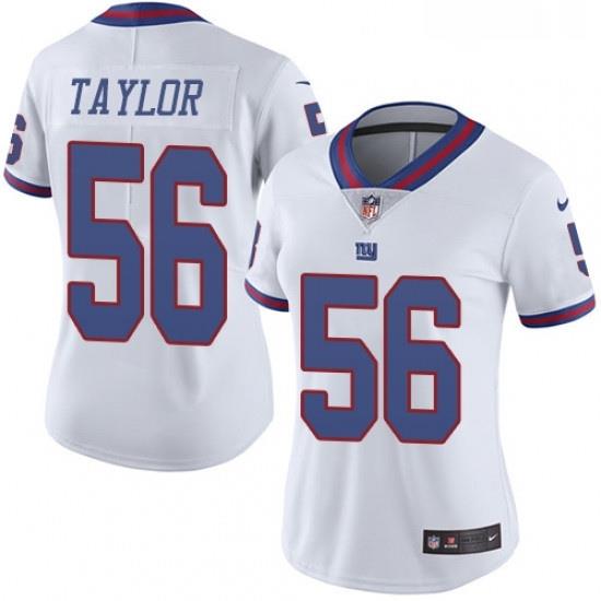 Womens Nike New York Giants 56 Lawrence Taylor Limited White Rush Vapor Untouchable NFL Jersey