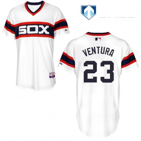 Mens Majestic Chicago White Sox 23 Robin Ventura White Alternate Flex Base Authentic Collection MLB Jersey