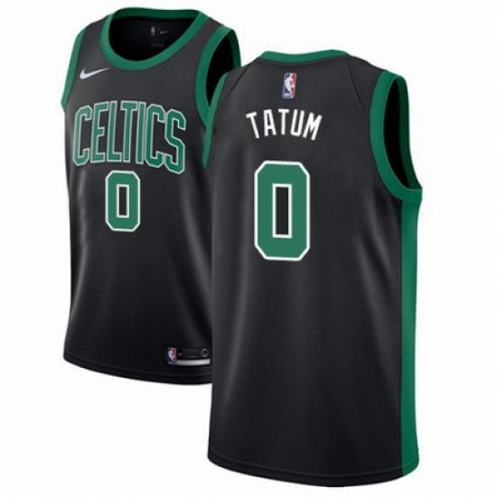 Mens Adidas Boston Celtics 0 Jayson Tatum Swingman Black NBA Jersey Statement Edition