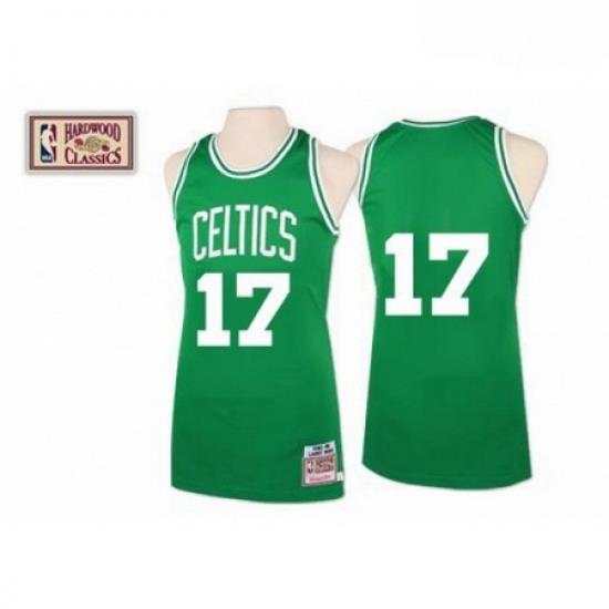 Mens Mitchell and Ness Boston Celtics 17 John Havlicek Authentic Green Throwback NBA Jersey