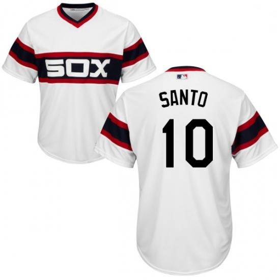 Mens Majestic Chicago White Sox 10 Ron Santo White Alternate Flex Base Authentic Collection MLB Jersey