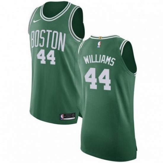 Mens Nike Boston Celtics 44 Robert Williams Authentic GreenWhite No Road NBA Jersey Icon Edition