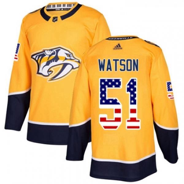 Youth Adidas Nashville Predators 51 Austin Watson Authentic Gold USA Flag Fashion NHL Jersey