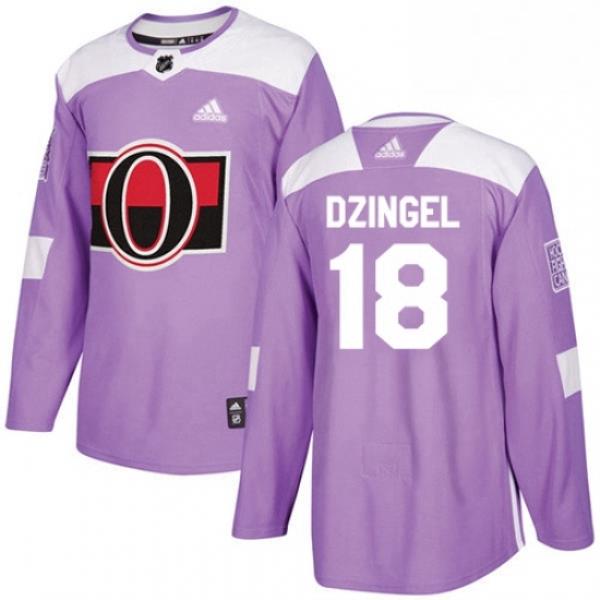 Mens Adidas Ottawa Senators 18 Ryan Dzingel Authentic Purple Fights Cancer Practice NHL Jersey