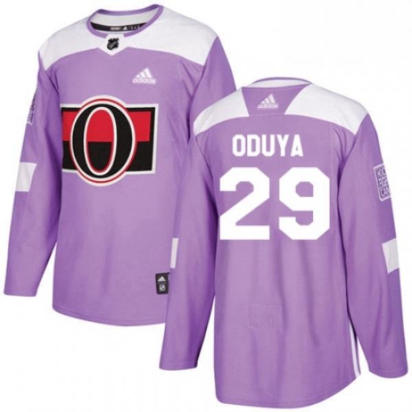 Mens Adidas Ottawa Senators 29 Johnny Oduya Authentic Purple Fights Cancer Practice NHL Jersey