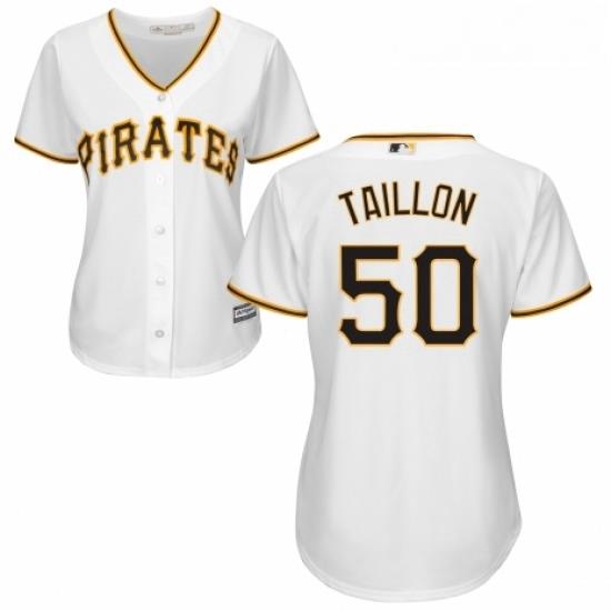 Womens Majestic Pittsburgh Pirates 50 Jameson Taillon Replica White Home Cool Base MLB Jersey