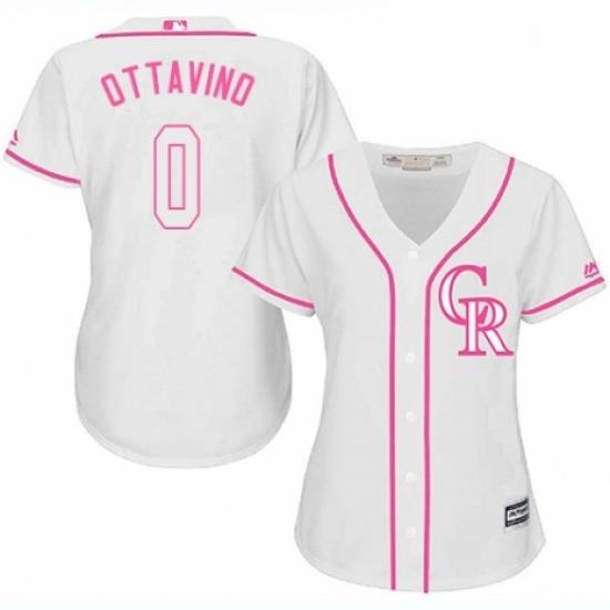 Womens Majestic Colorado Rockies 0 Adam Ottavino Authentic White Fashion Cool Base MLB Jersey