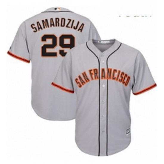 Youth Majestic San Francisco Giants 29 Jeff Samardzija Replica Grey Road Cool Base MLB Jersey