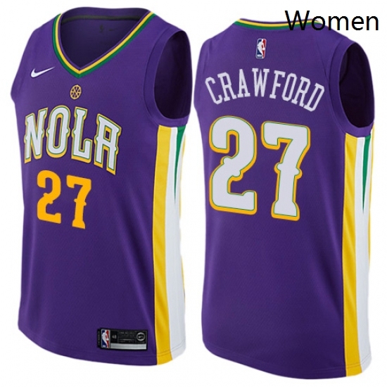 Womens Nike New Orleans Pelicans 27 Jordan Crawford Swingman Purple NBA Jersey City Edition