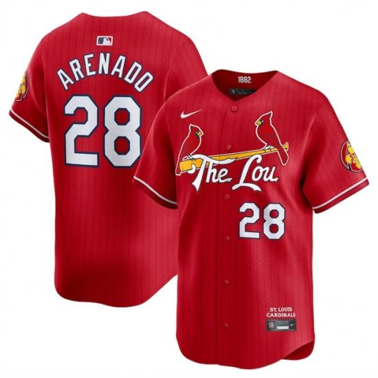 Youth St  Louis Cardinals 28 Nolan Arenado Red 2024 City Connect Limited Stitched Baseball Jersey