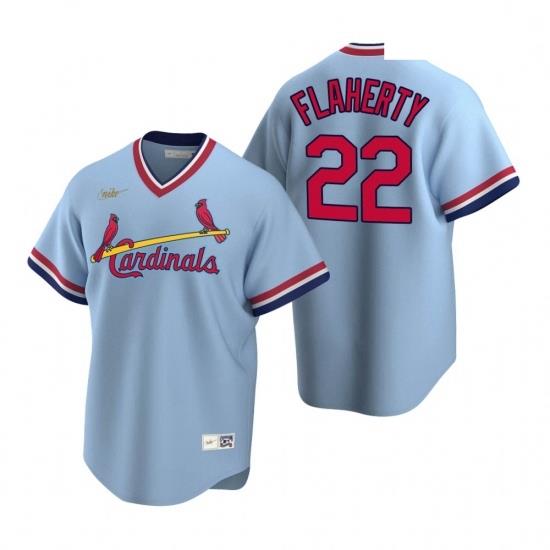 Men's Nike St. Louis Cardinals #22 Jack Flaherty Light Blue CooperstoWn Collection Road Stitched Baseball Jersey