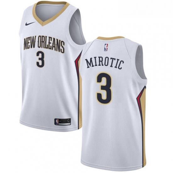 Womens Nike New Orleans Pelicans 3 Nikola Mirotic Swingman White NBA Jersey Association Edition