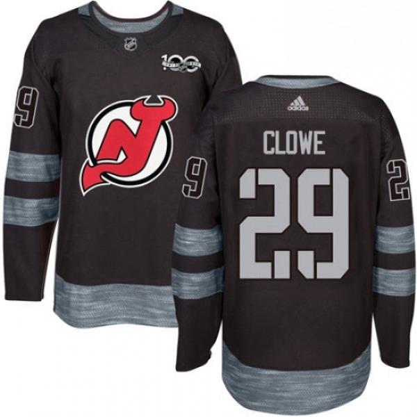 Mens Adidas New Jersey Devils 29 Ryane Clowe Authentic Black 1917 2017 100th Anniversary NHL Jersey