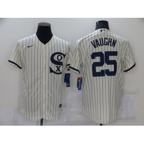 Men Chicago White Sox 25 AndreW Vaughn Cream Elite 2021 Field of Dreams Jersey