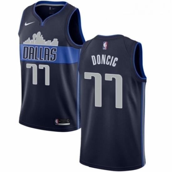 Womens Nike Dallas Mavericks 77 Luka Doncic Swingman Navy Blue NBA Jersey Statement Edition