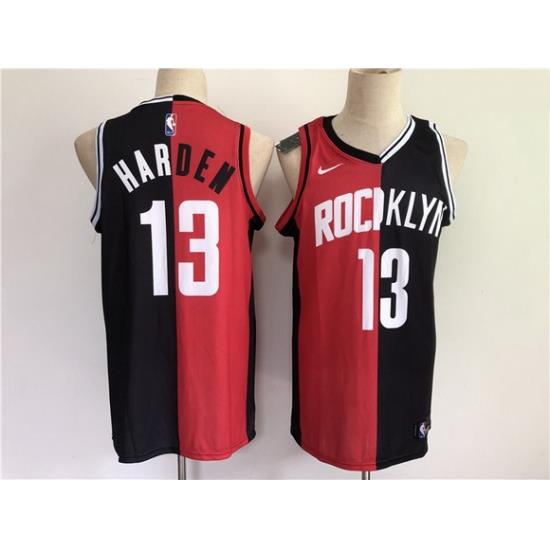 Men Men-Houston-Houston Rockets-13-Harden-2021-past-and-present-red-black-rockets-MVP-Nike-NBA-Jersey-7027-89352