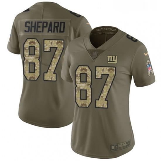 Womens Nike New York Giants 87 Sterling Shepard Limited OliveCamo 2017 Salute to Service NFL Jersey